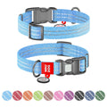 WAUDOG Re-cotton Reflective Dog Collar with QR Passport - Blue