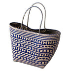 Blaue Rattan-Einkaufstasche – Strandtasche