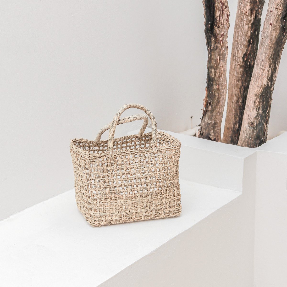 Bolso de mano de yute trenzado – Bolso de compras y playa (2 tamaños)
