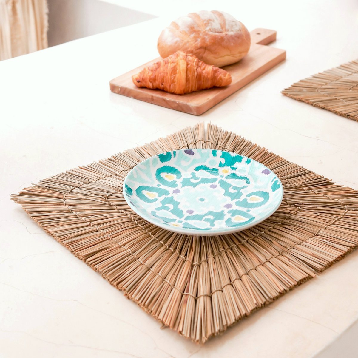 Juego de manteles individuales de hierba marina natural (2, 4 o 6 piezas, 36 cm)