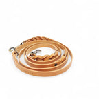 Verstellbares verdrehtes Hundehalsband aus Leder – Camel (Cognac)