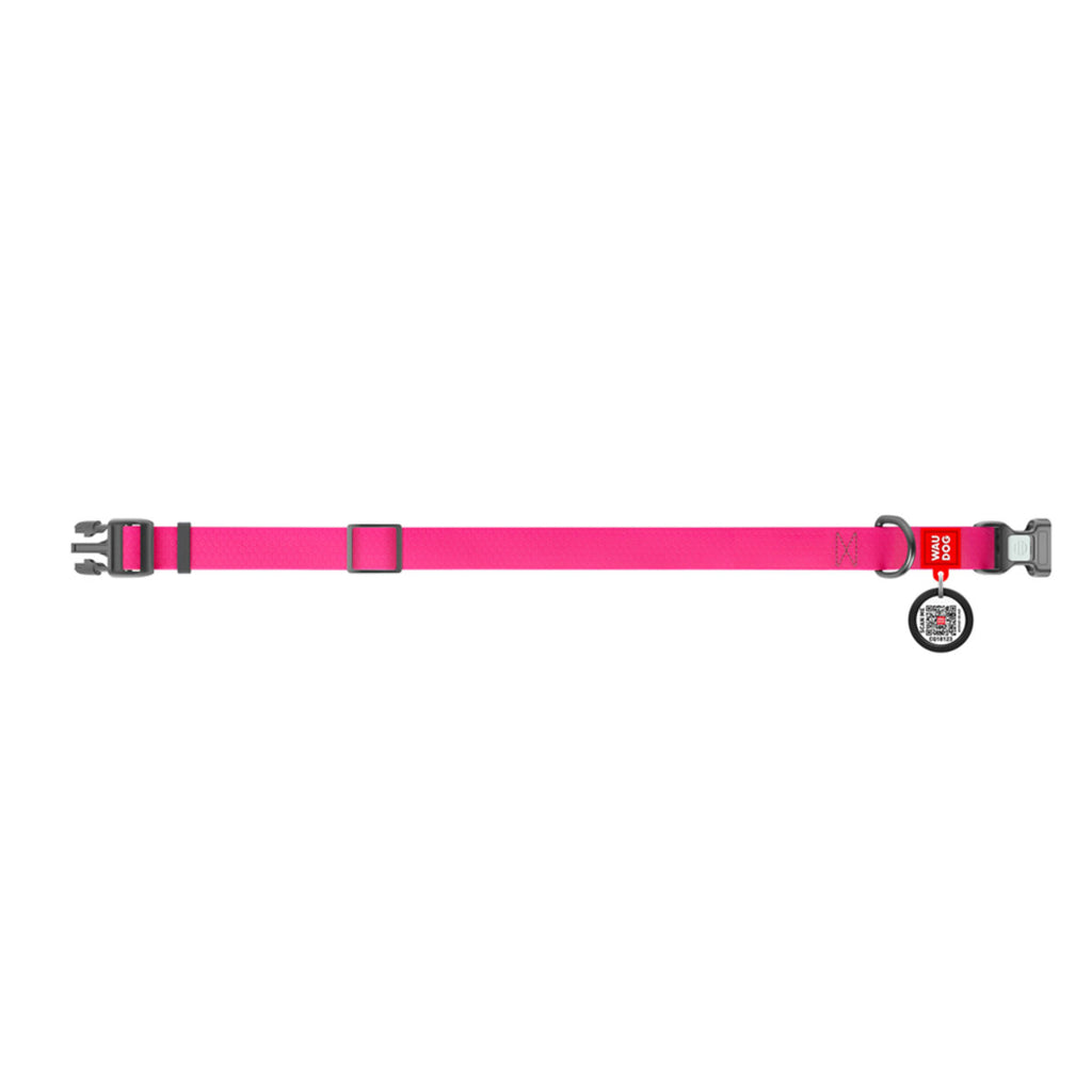 WAUDOG Waterproof Dog Collar with QR Passport - Pink