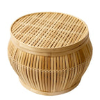 Mesa auxiliar de bambú – Mesa de centro y mesa con cesta (2 tamaños)