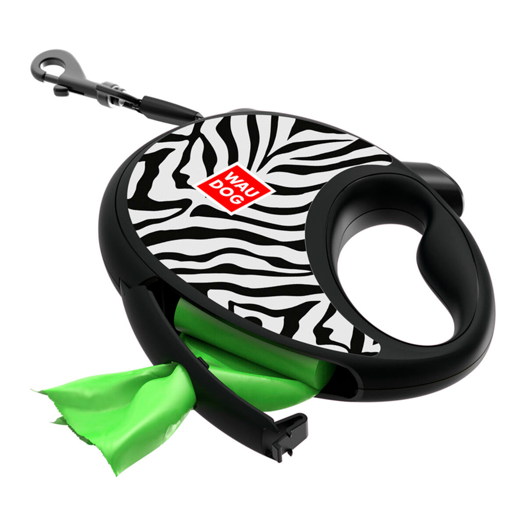 WAUDOG R-Leash Retractable Dog Leash - Zebra