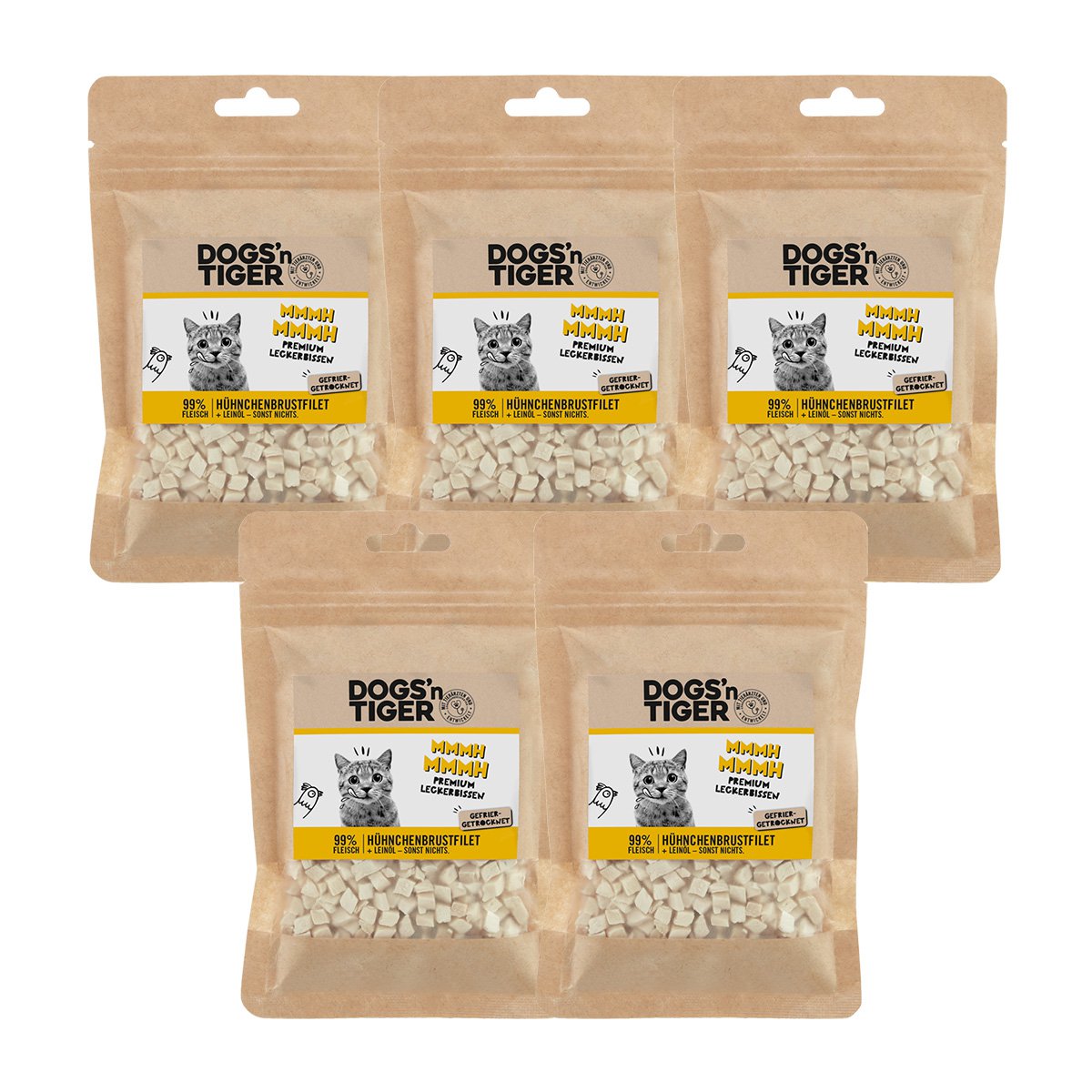 Adult Katzen Snacks, Leckerlies, 99% gefriergetrocknetes Hühnchenbrustfilet