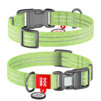 WAUDOG Re-cotton Reflective Dog Collar with QR Passport - Light green