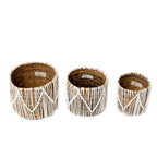 Kleiner Boho-Korb aus Seegras – Runder Pflanzen- und Blumenkorb