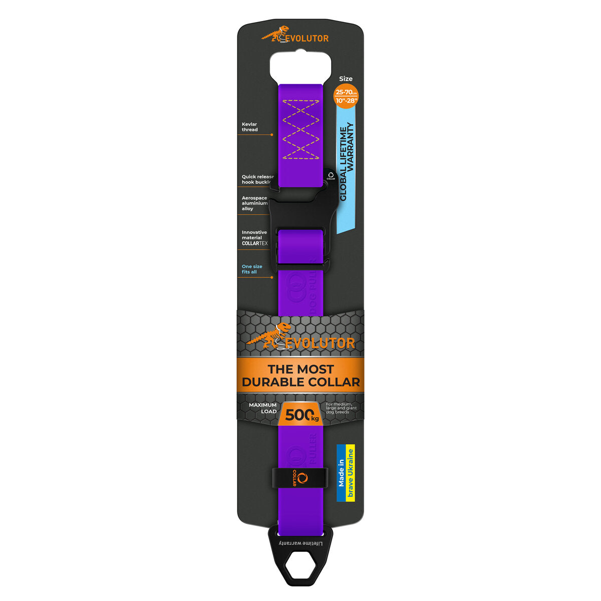 EVOLUTOR Adjustable Dog Collar - Purple