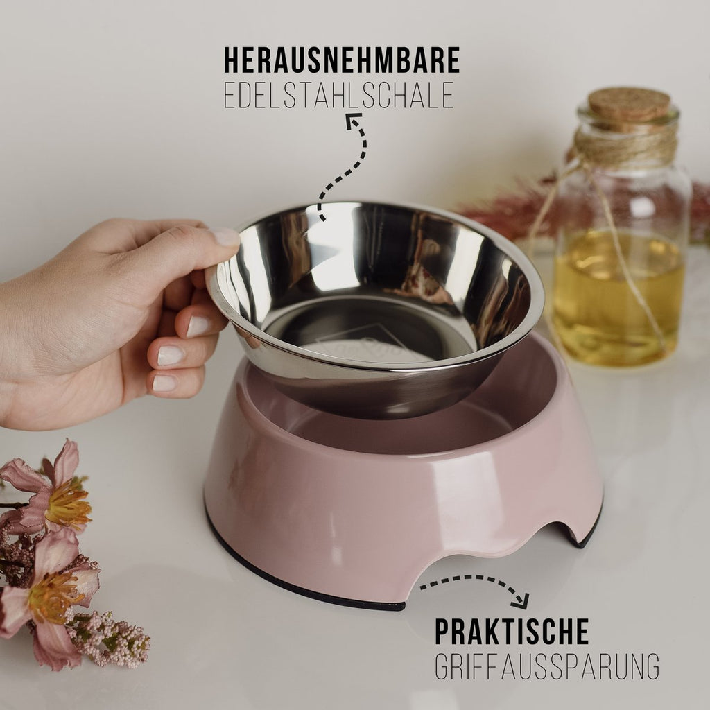 Futternapf - 2er Set - für Hunde und Katzen - Rose