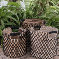 Cesta de almacenamiento de fibra de plátano negra – Cesta para ropa sucia y plantas (3 tamaños)