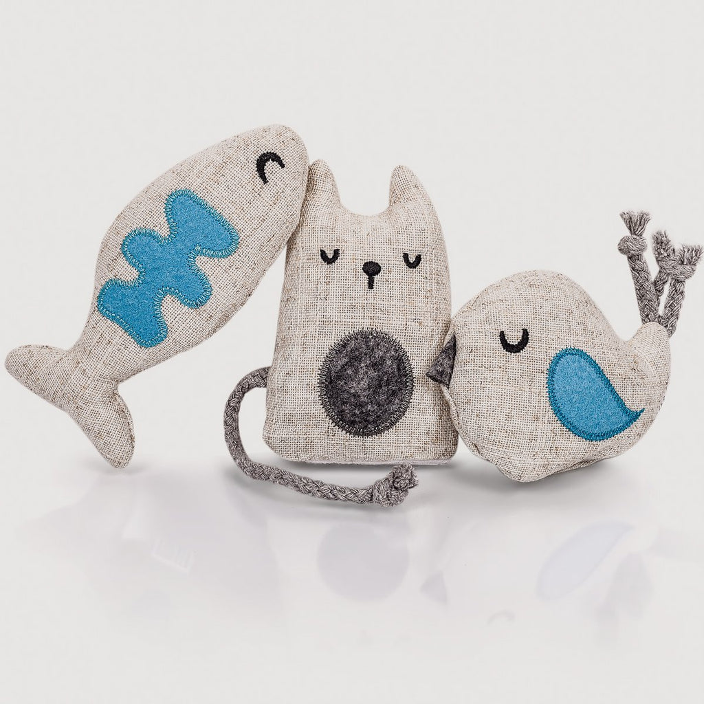 Set de juguetes para gatos – Rellenos de valeriana (3 piezas)