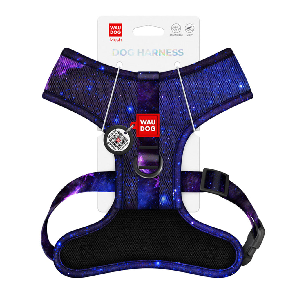 WAUDOG Mesh Breathable Dog Harness with QR Pet Tag - NASA21