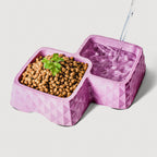 Bamboo Double Bowl for Cats & Small Dogs