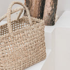 Bolso de mano de yute trenzado – Bolso de compras y playa (2 tamaños)