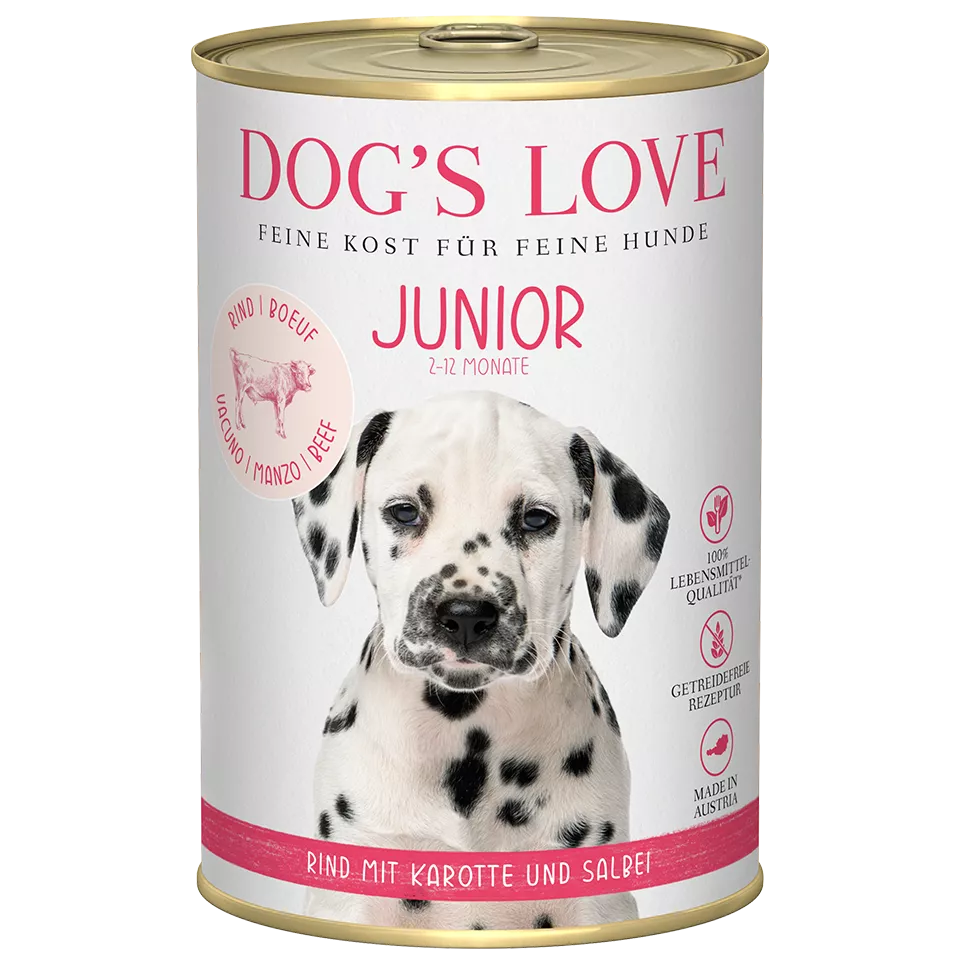 DL Junior Beef Wet Dog Food  With Carrot & Sage 400g