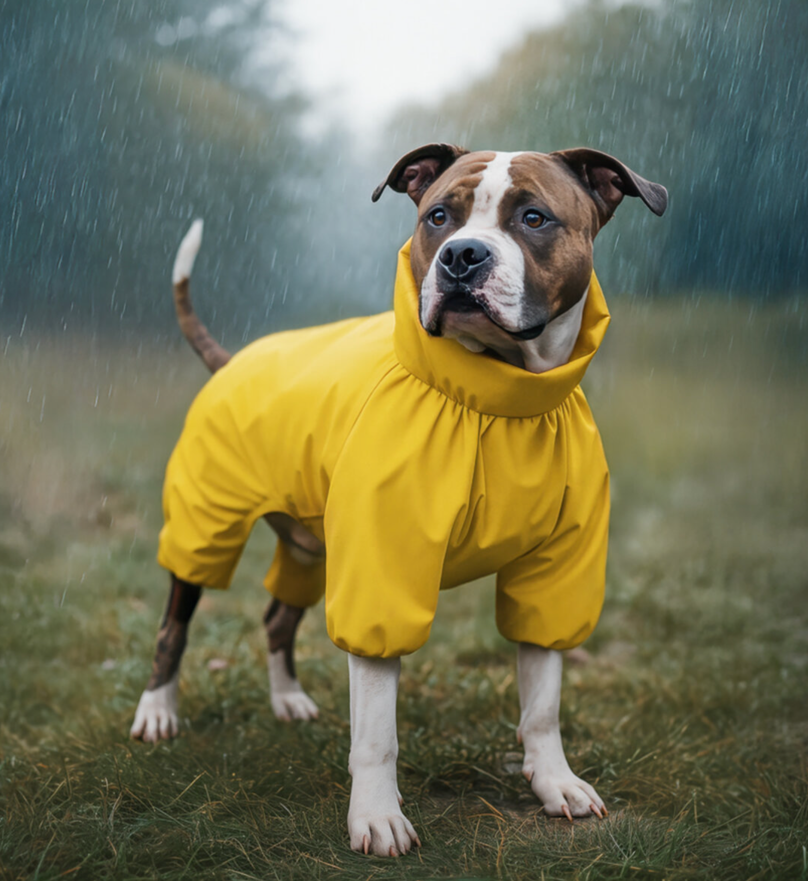 WAUDOG Clothes waterproof dog raincoat, yellow