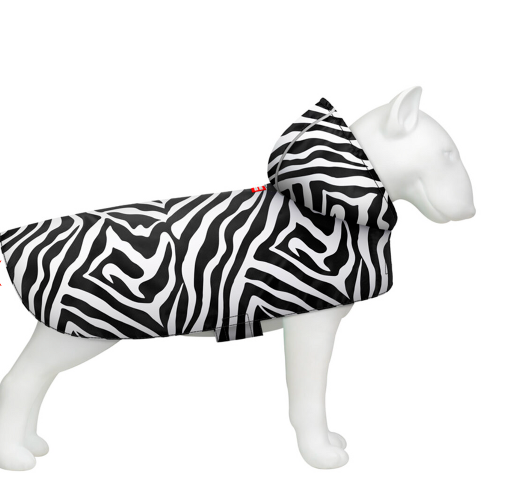 WAUDOG Clothes dog raincoat with hood "Zebra" design