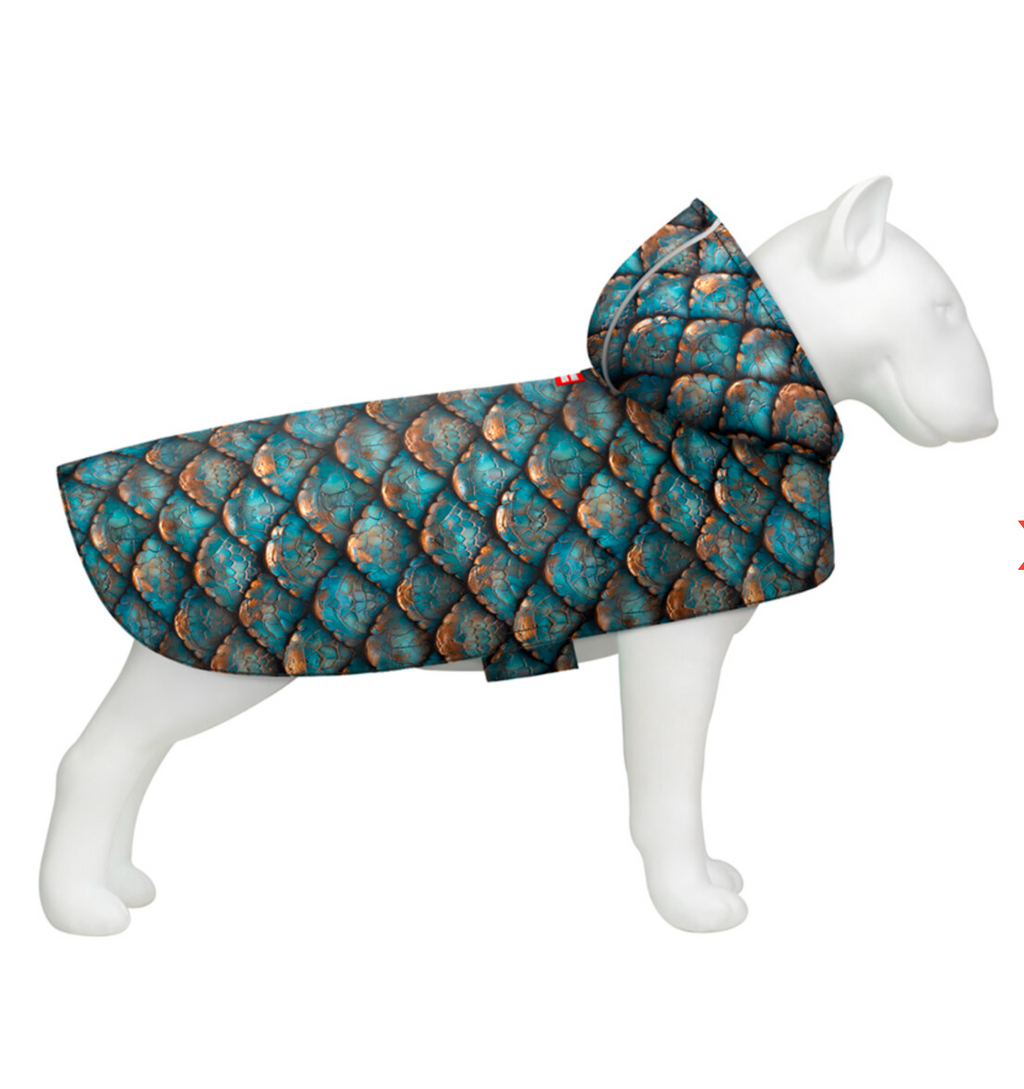 WAUDOG Clothes dog raincoat with hood "Scales" design