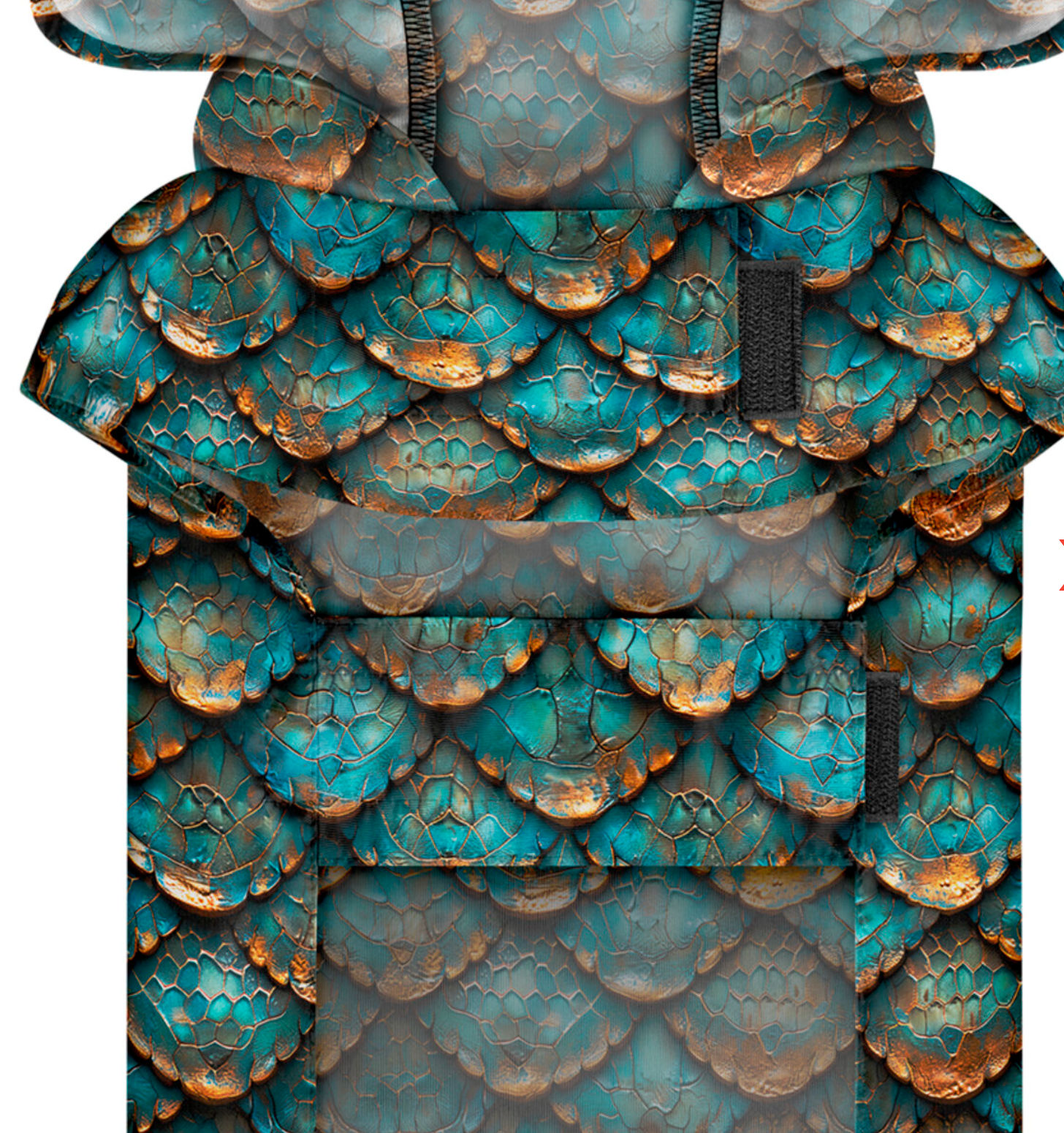 WAUDOG Clothes dog raincoat with hood "Scales" design