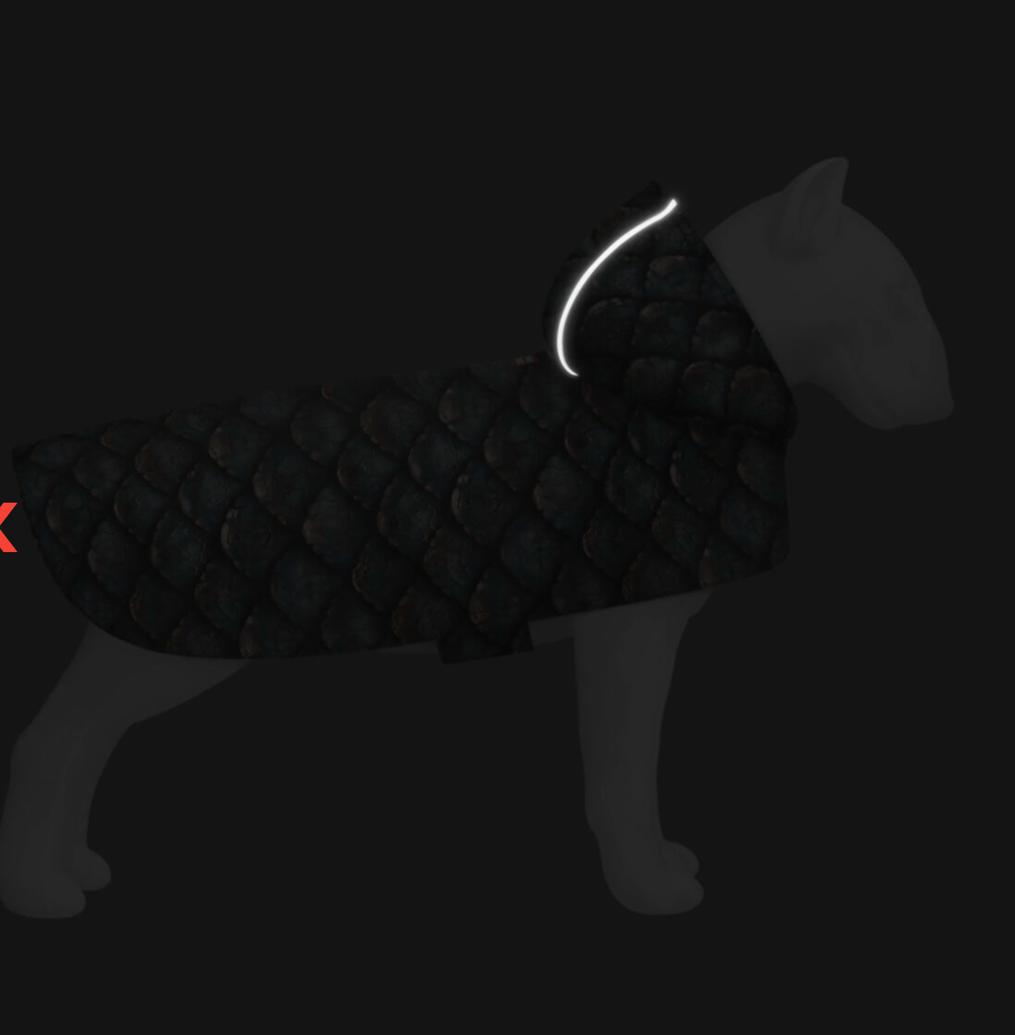 WAUDOG Clothes dog raincoat with hood "Scales" design
