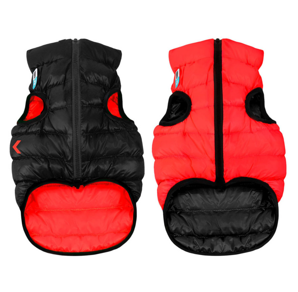 Dog jacket AiryVest reversible, black-red