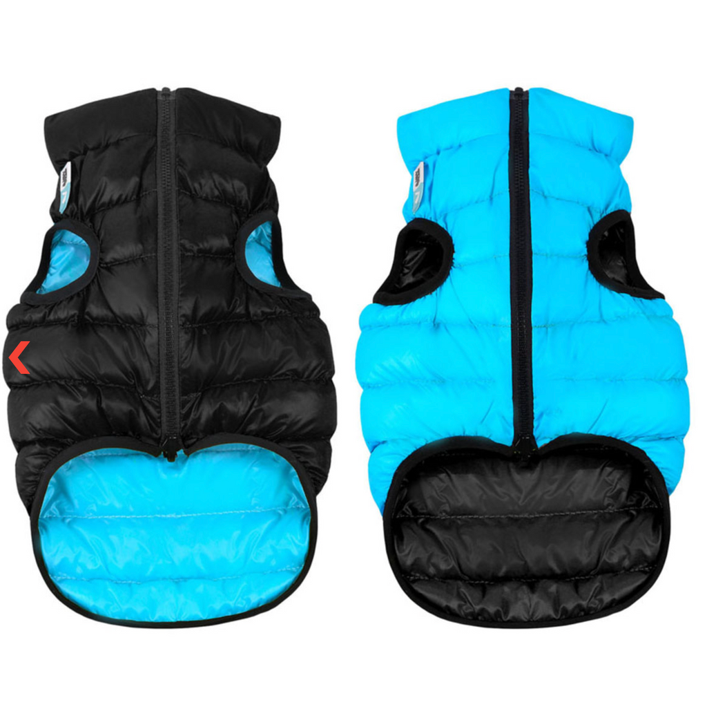Dog jacket AiryVest reversible, black-blue
