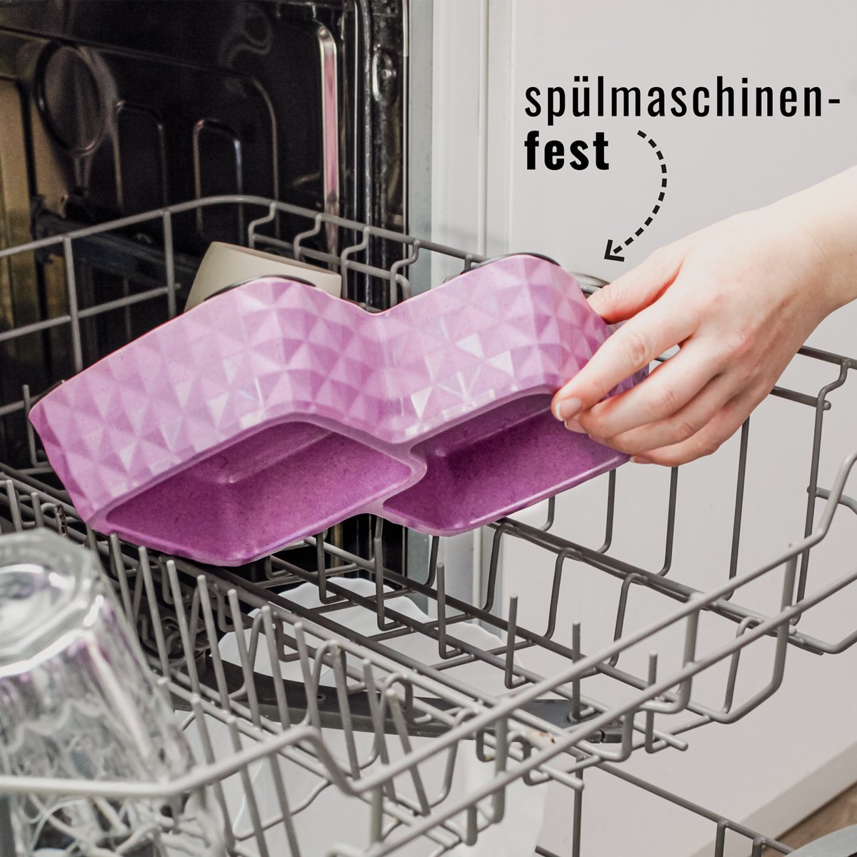 Bamboo Double Bowl for Cats & Small Dogs