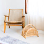 Revistero de Ratán – Soporte para Periódicos Boho Hecho a Mano