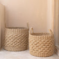 Cesta Grande de Almacenamiento de Fibra Natural Tejida – Cesto Redondo de Lavandería y Decorativo (2 Tamaños)