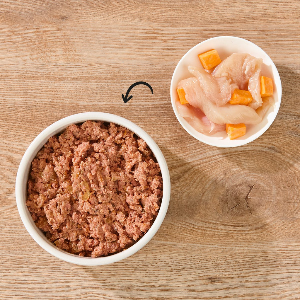 Dogs’n Tiger Adult Premium Hundefutter, Nassfutter, Getreidefrei, Gaumenfreude, Geflügel & Süßkartoffel