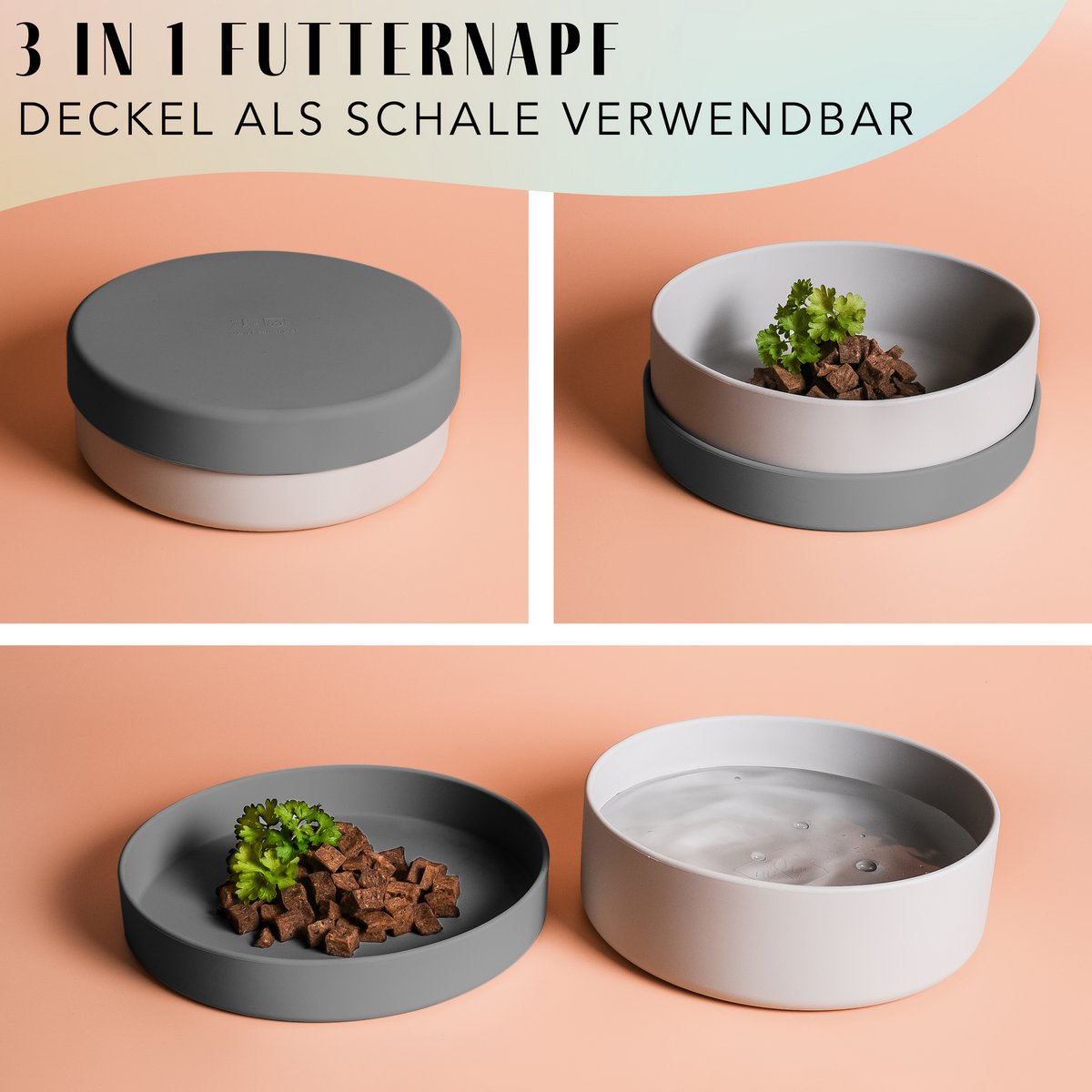 Pet Bowl – Silicone 3-in-1 with Lid