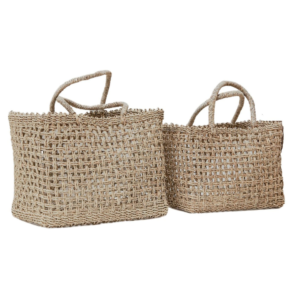Bolso de mano de yute trenzado – Bolso de compras y playa (2 tamaños)