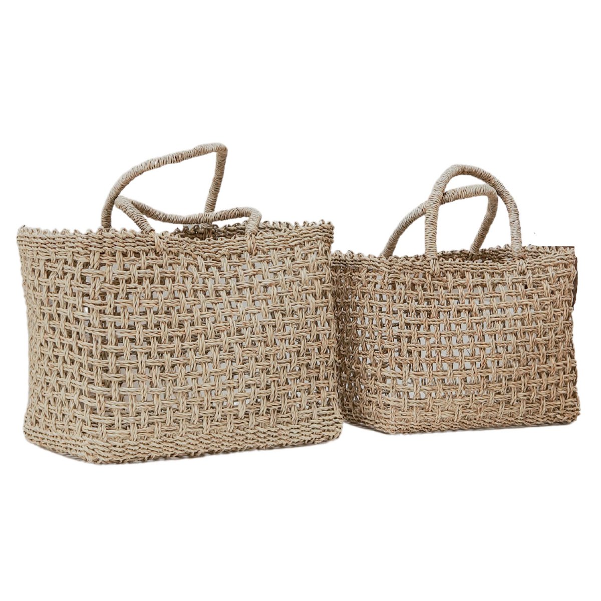 Bolso de mano de yute trenzado – Bolso de compras y playa (2 tamaños)