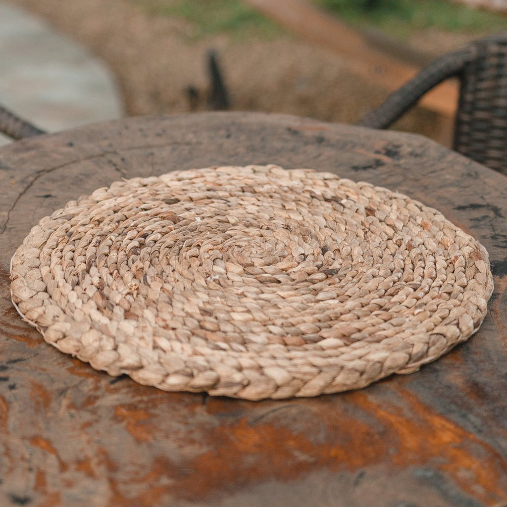 Manteles individuales boho de jacinto de agua (2, 4 o 6 piezas, 38 cm)
