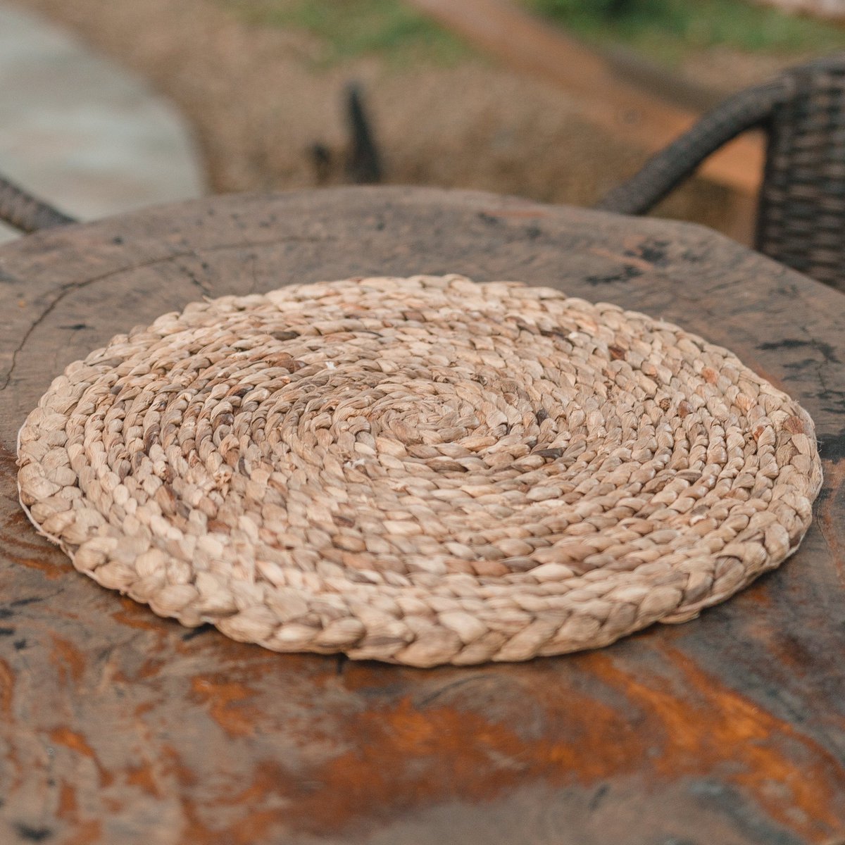 Manteles individuales boho de jacinto de agua (2, 4 o 6 piezas, 38 cm)
