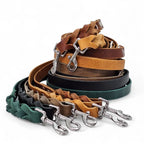 Verstellbares verdrehtes Hundehalsband aus Leder – Braun