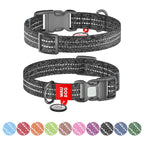 WAUDOG Re-cotton Reflective Dog Collar with QR Passport - Grey