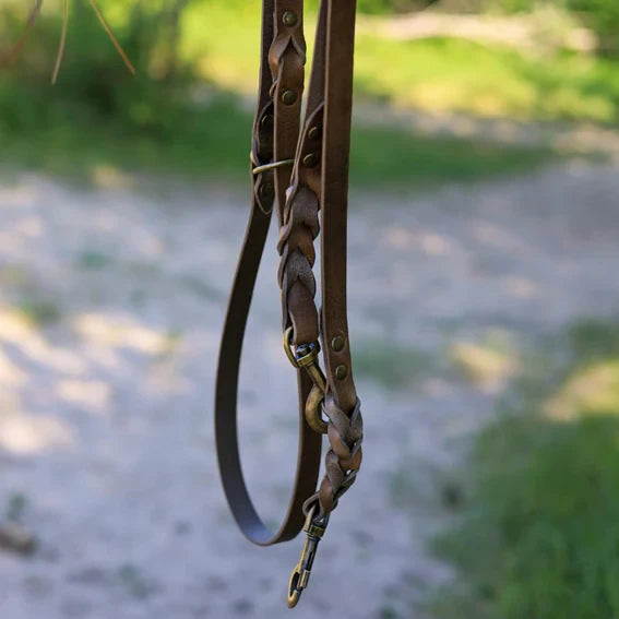 Verstellbares gedrehtes Hundehalsband aus Leder – Stone