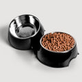 Pet Food Bowls Set – for Dogs & Cats (2 Pieces, Black, Sizes S/M/L)