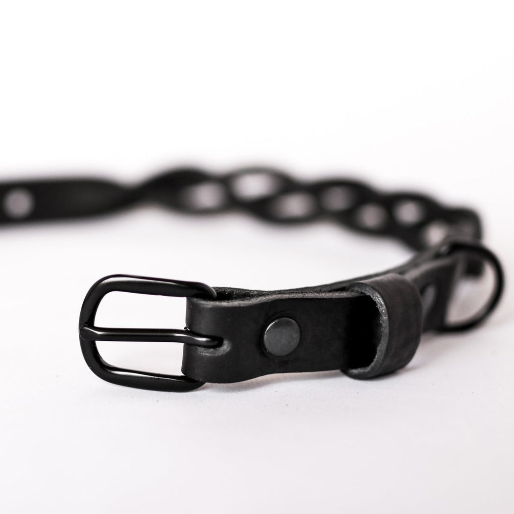 Gedrehte Hundehalskette – Schwarz