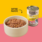 Dogs’n Tiger Adult, Katzenfutter, Herzlich, Katzen Nassfutter, Getreidefrei, Huhn, Rinderherzen & Karotte