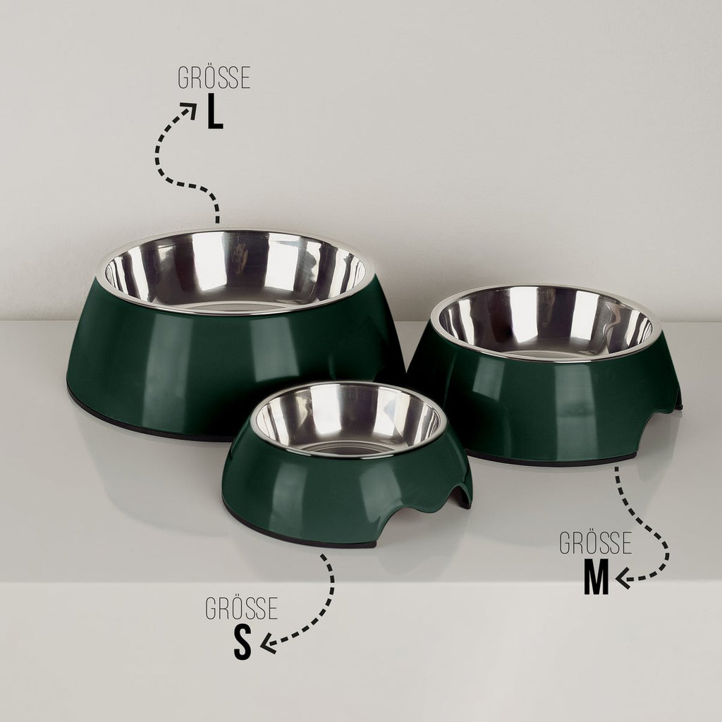 Juego de cuencos para mascotas – 2 piezas (P/M/G) Verde bosque