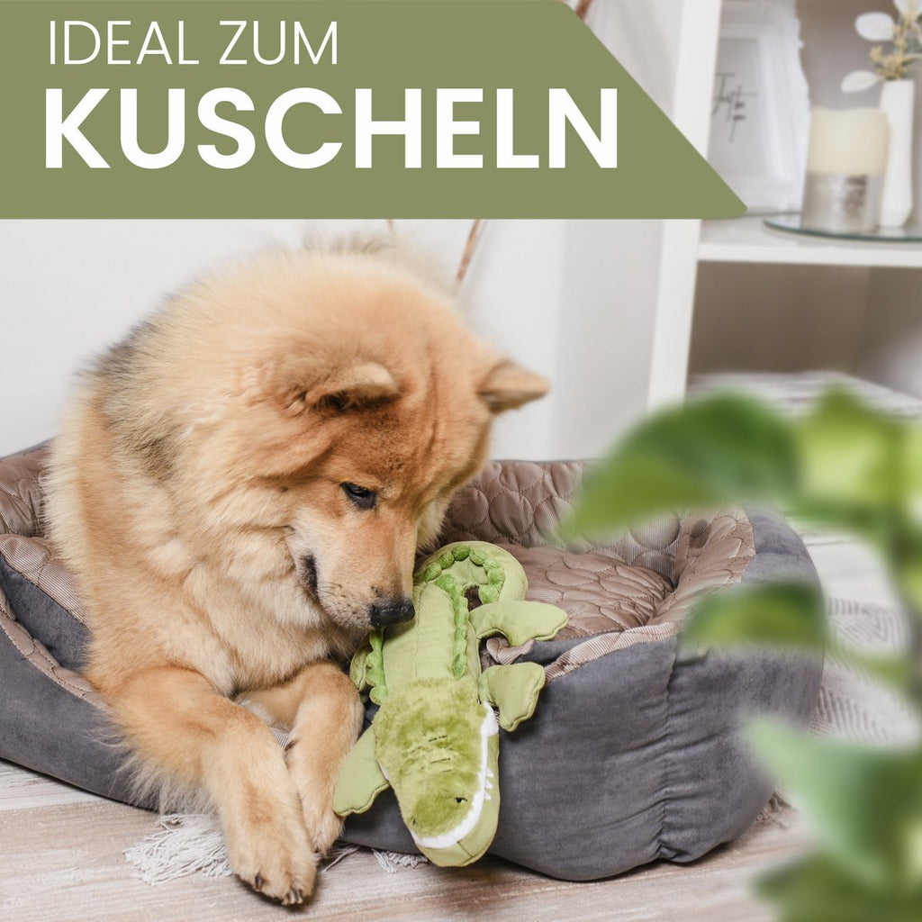 Juguete de lona para perros con chirriador – Cocodrilo
