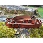 Verstellbare Hundeleine aus Leder – Braun