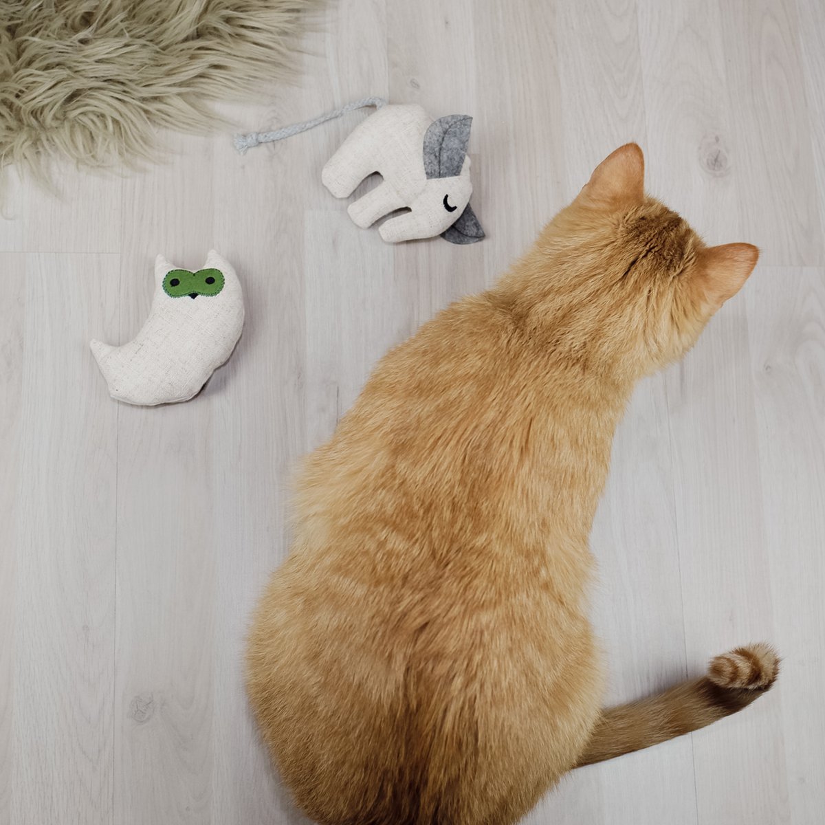 Juguetes para gatos con hierba gatera - Set rellenable (3 juguetes + 9 bolsas de hierba gatera)