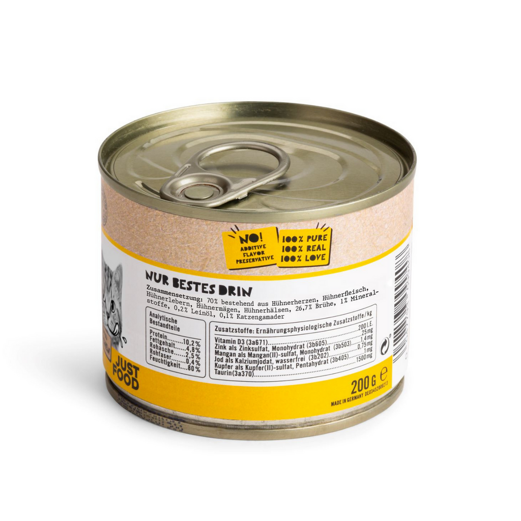 Getreidefreies Premium Nassfutter für Katzen – Huhn