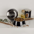 Pet Food Bowls Set – for Dogs & Cats (2 Pieces, Black, Sizes S/M/L)