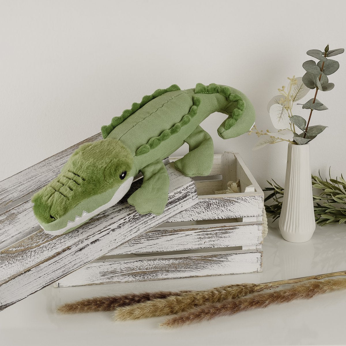 Juguete de lona para perros con chirriador – Cocodrilo