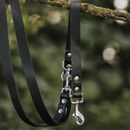 Verstellbare Hundeleine aus Leder – Schwarz