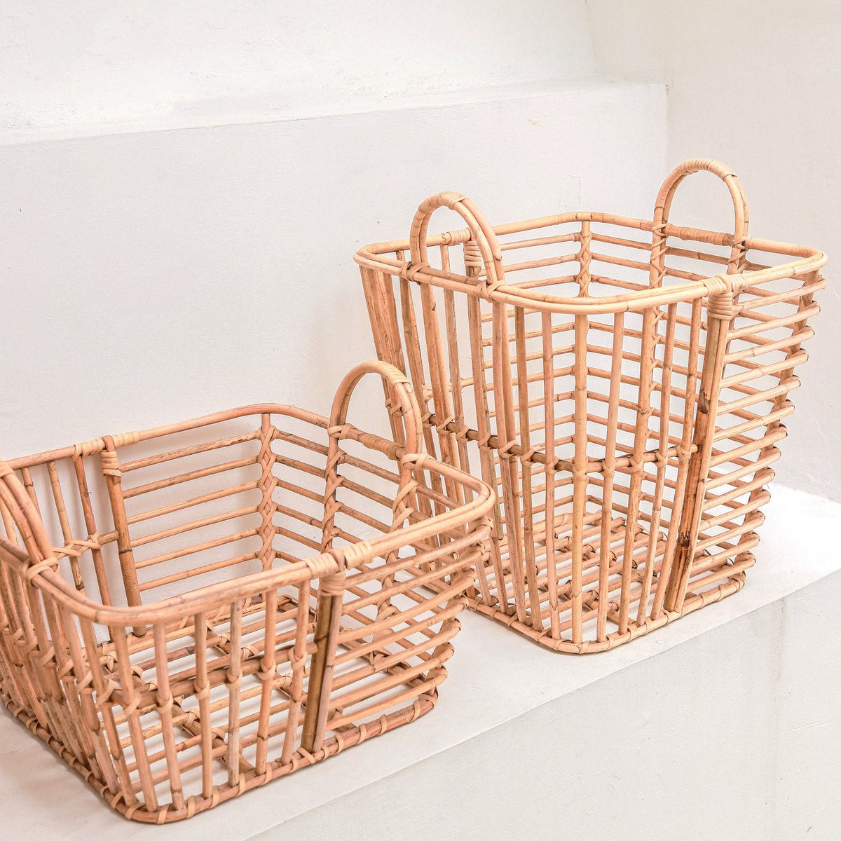 Cesta de almacenamiento de ratán – Cesta para ropa sucia y plantas (3 tamaños)